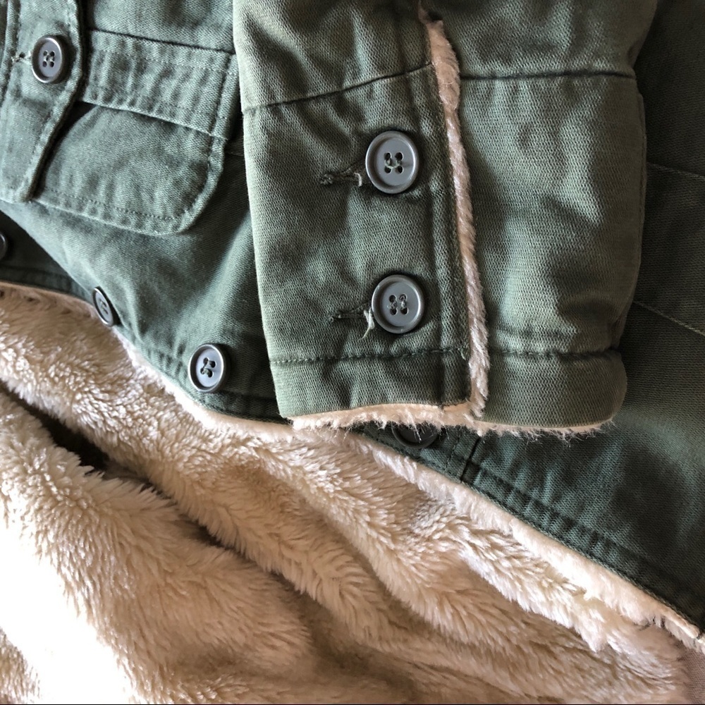 Mossimo Faux Shearling Coat Small Green - Picture 9 of 13